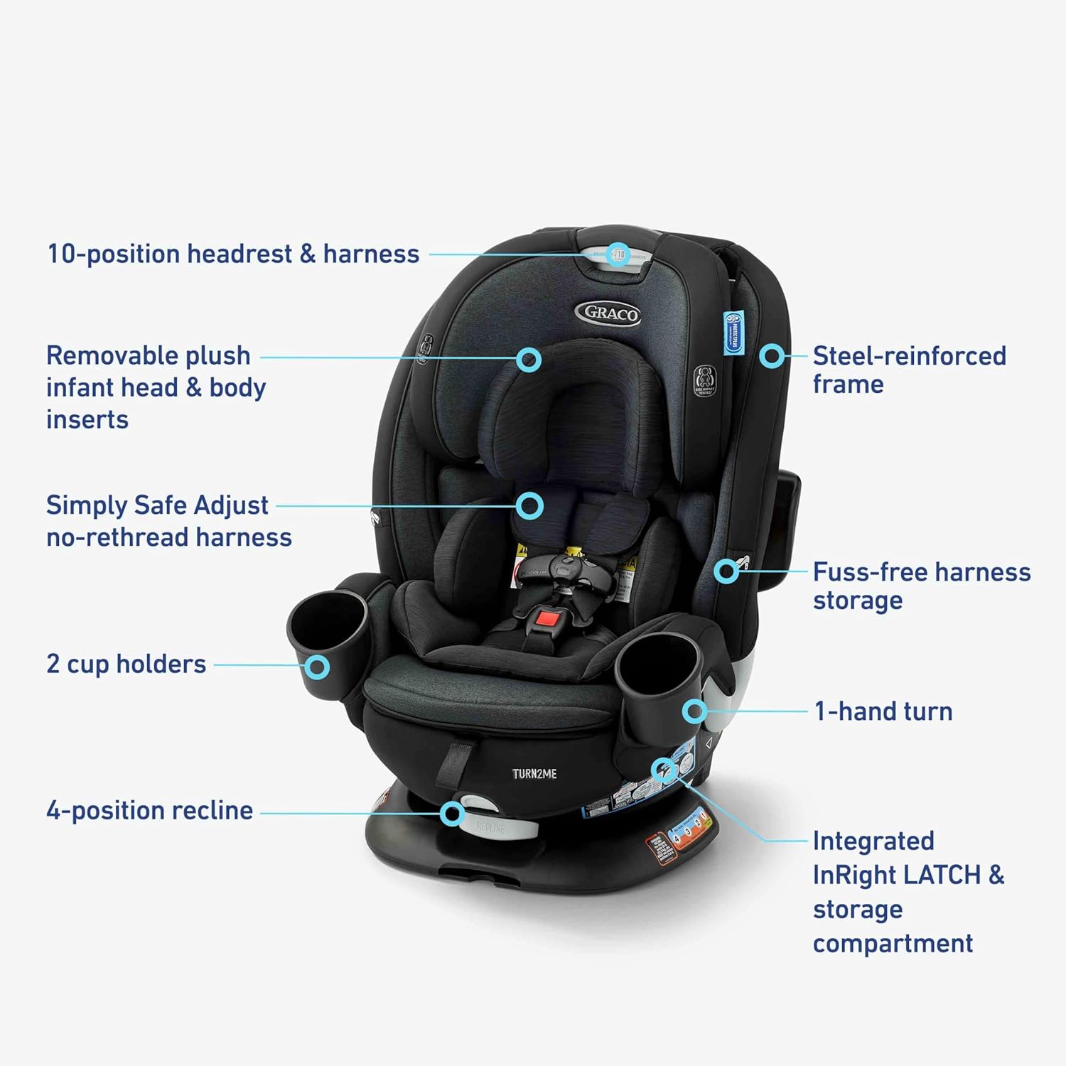 Turn2Me 3-in-1 Rotating Convertible Car Seat